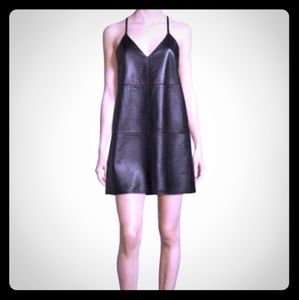 New Alice +Olivia A Line leather dress